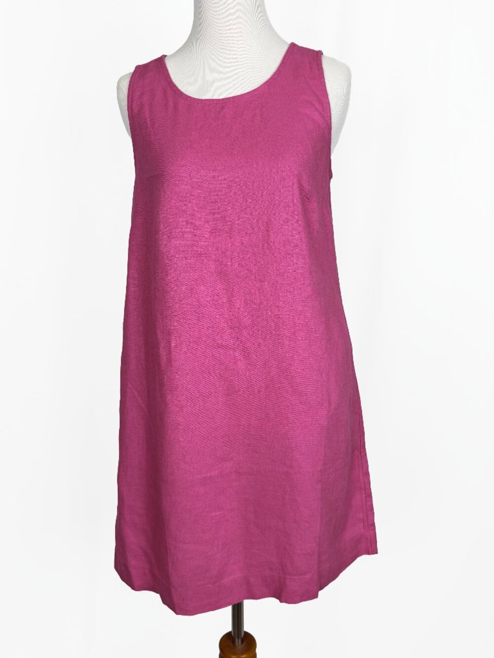 J.Crew Size 0 Fuchsia Pink Linen Blend Sleeveless Shift Dress Mini Summer